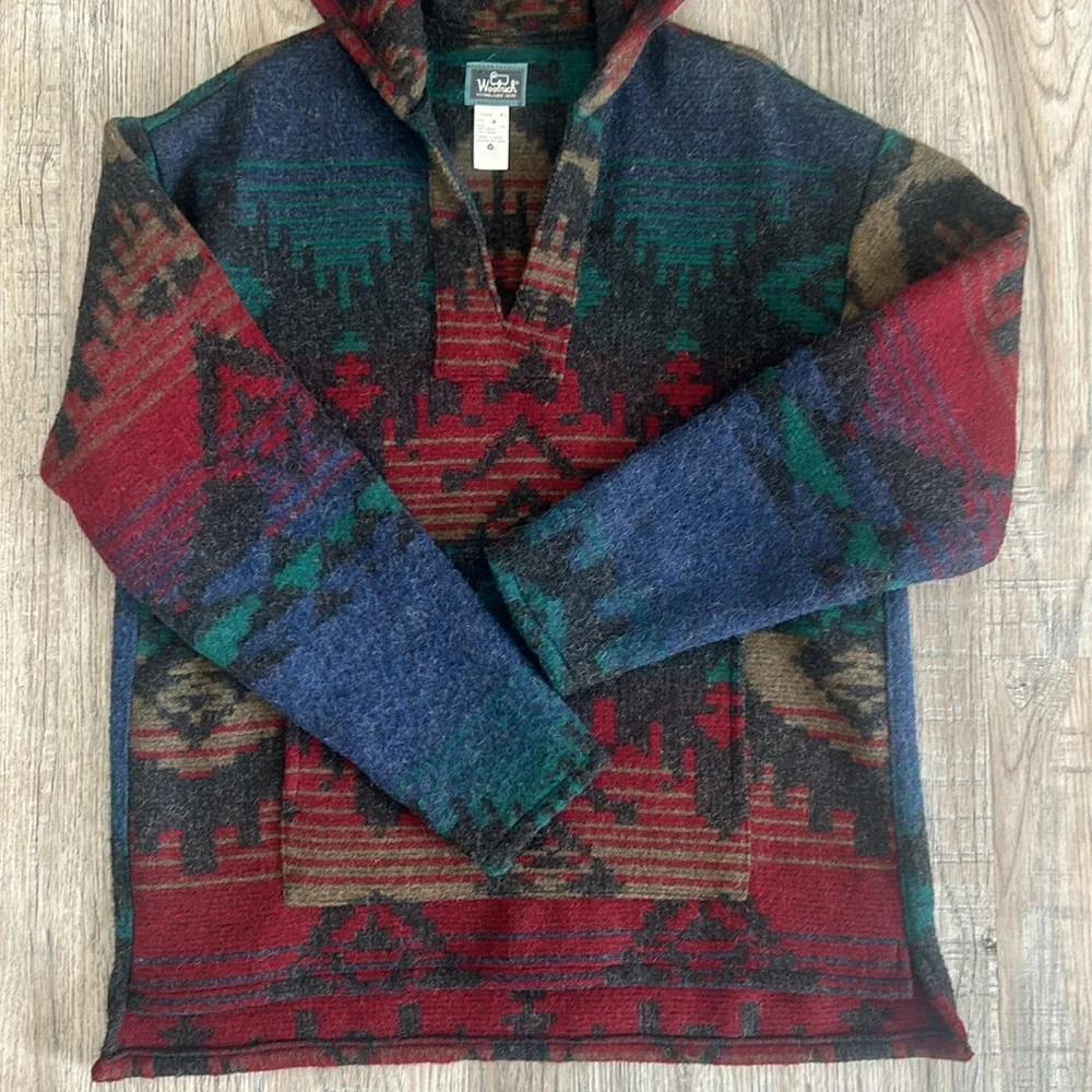 Vintage Woolrich Aztec Print Hooded Poncho - Picture 16 of 16